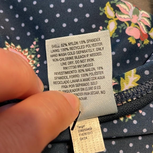 Shade & Shore womens bikini bottom XL 16 Navy blue polka dot tie high leg NWT - Picture 8 of 10